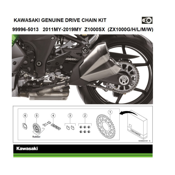 Kawasaki Genuine chain and sprocket kit